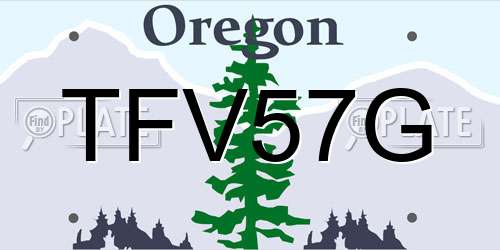 TFV57G Oregon License Plate