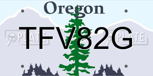 TFV82G Oregon License Plate