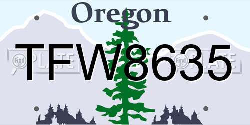 TFW8635 Oregon License Plate