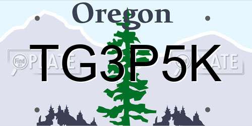 TG3P5K Oregon License Plate