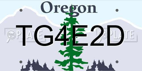 TG4E2D Oregon License Plate