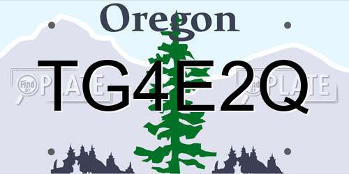 TG4E2Q Oregon License Plate