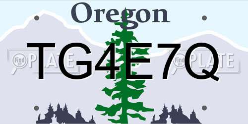 TG4E7Q Oregon License Plate