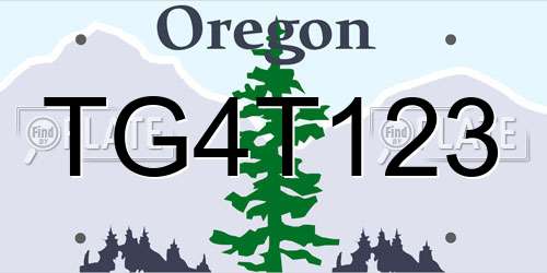 TG4T123 Oregon License Plate