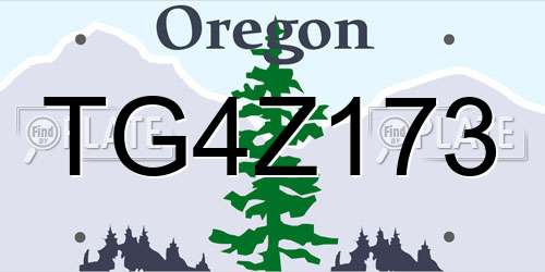 TG4Z173 Oregon License Plate