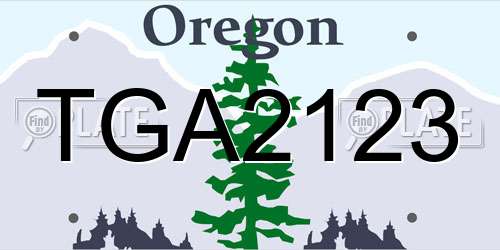 TGA2123 Oregon License Plate