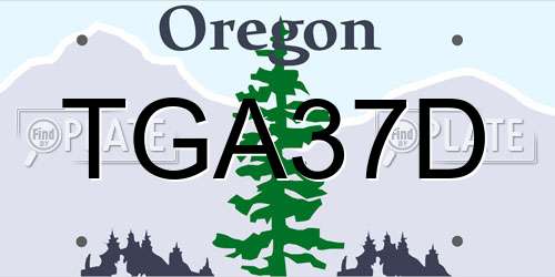 TGA37D Oregon License Plate