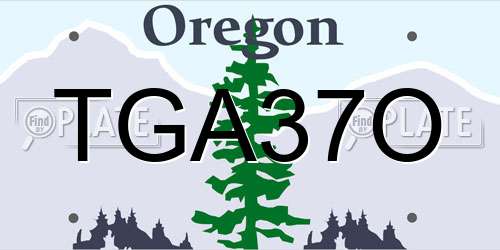 TGA37O Oregon License Plate