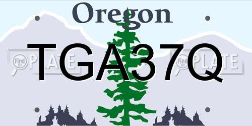 TGA37Q Oregon License Plate