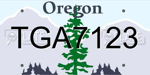 TGA7123 Oregon License Plate