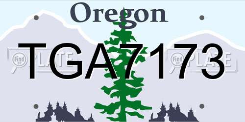 TGA7173 Oregon License Plate