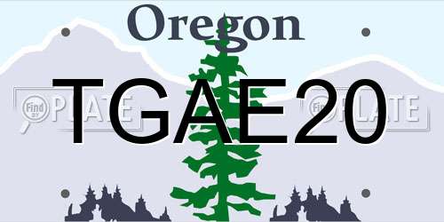 TGAE20 Oregon License Plate