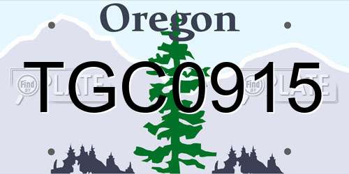 TGC0915 Oregon License Plate