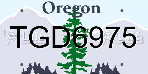 TGD6975 Oregon License Plate