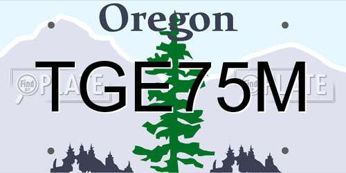 TGE75M Oregon License Plate