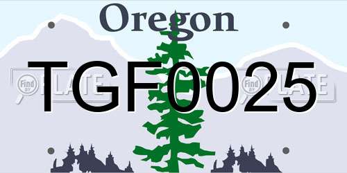 TGF0025 Oregon License Plate