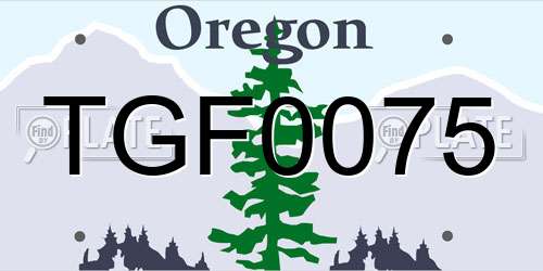 TGF0075 Oregon License Plate