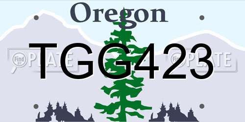 TGG423 Oregon License Plate