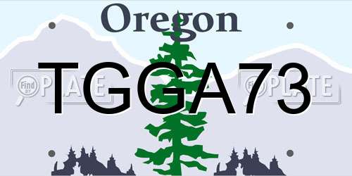 TGGA73 Oregon License Plate