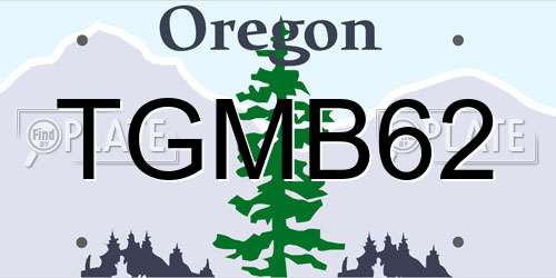 TGMB62 Oregon License Plate