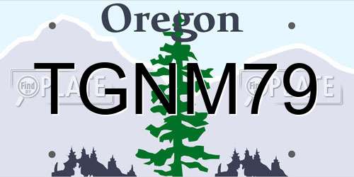TGNM79 Oregon License Plate
