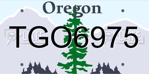 TGO6975 Oregon License Plate