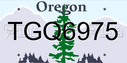 TGQ6975 Oregon License Plate