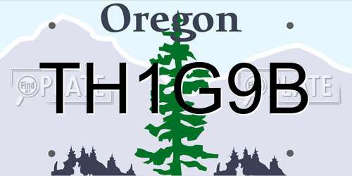 TH1G9B Oregon License Plate