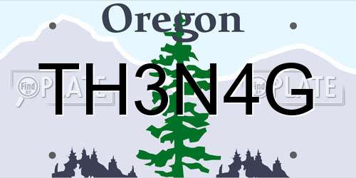 TH3N4G Oregon License Plate