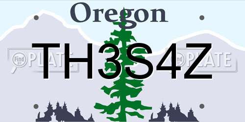 TH3S4Z Oregon License Plate