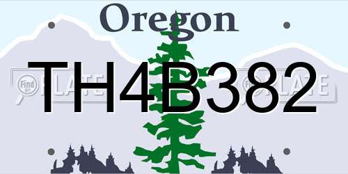 TH4B382 Oregon License Plate
