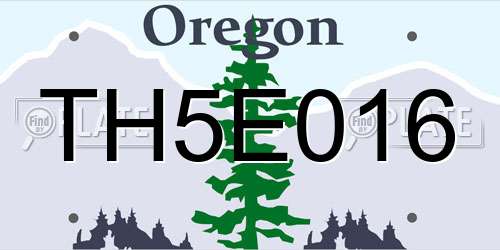 TH5E016 Oregon License Plate