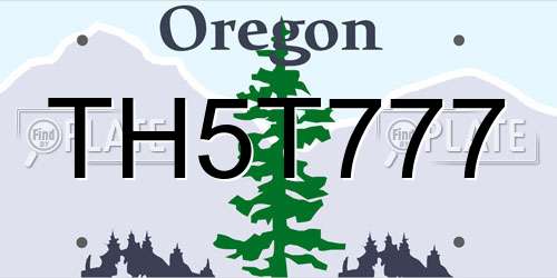 TH5T777 Oregon License Plate