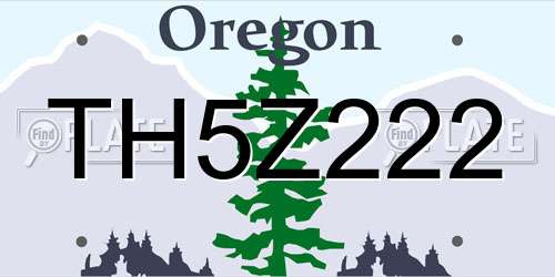 TH5Z222 Oregon License Plate