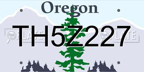 TH5Z227 Oregon License Plate