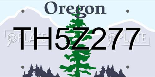 TH5Z277 Oregon License Plate