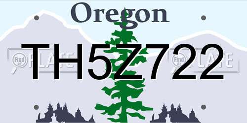 TH5Z722 Oregon License Plate