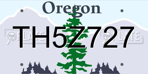 TH5Z727 Oregon License Plate