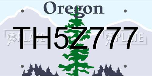 TH5Z777 Oregon License Plate
