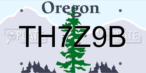 TH7Z9B Oregon License Plate