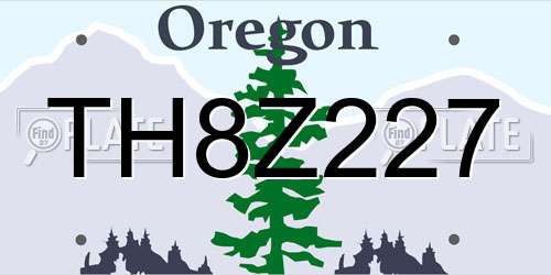 TH8Z227 Oregon License Plate