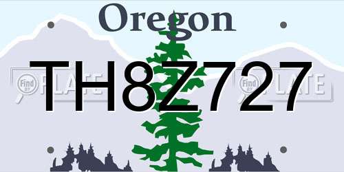 TH8Z727 Oregon License Plate