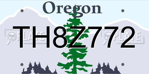TH8Z772 Oregon License Plate