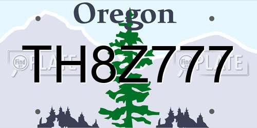 TH8Z777 Oregon License Plate