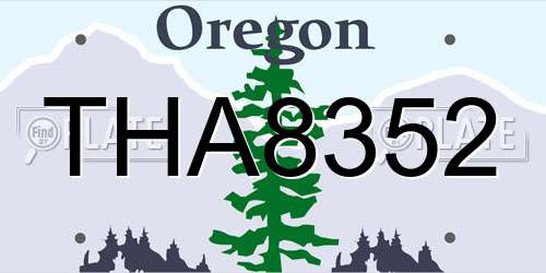 THA8352 Oregon License Plate