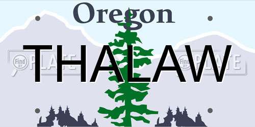 THALAW Oregon License Plate