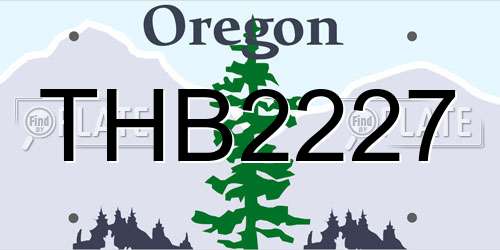 THB2227 Oregon License Plate