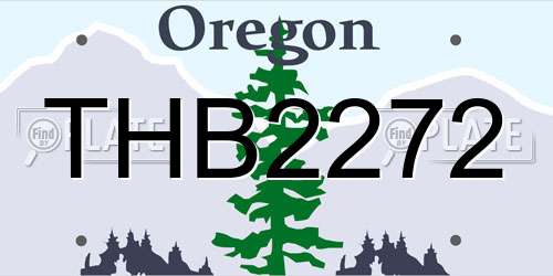THB2272 Oregon License Plate
