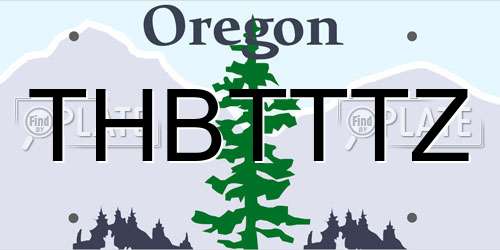 THBTTTZ Oregon License Plate
