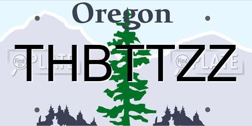 THBTTZZ Oregon License Plate